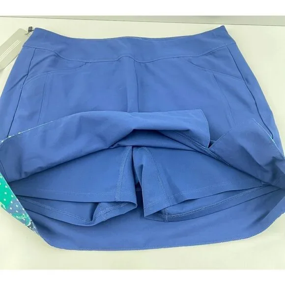 Adidas Golf Womens Floral  Print Hem Skirt Blue Knit Size S - Picture 5 of 11